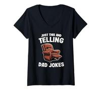 Mujer Just This and Telling Dad Jokes Sillón Hombre Humor Grandpa Camiseta Cuello V