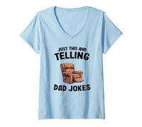 Mujer Just This and Telling Dad Jokes Sillón Hombre Humor Grandpa Camiseta Cuello V