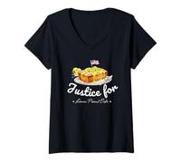 Mujer Justice for Lemon Pound Cake Funny Patriotic Dessert Graphic Camiseta Cuello V