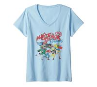 Mujer Justice League All Star Comics Camiseta Cuello V