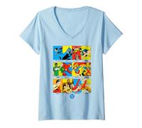 Mujer Justice League DC Hero Panels Camiseta Cuello V