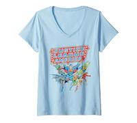 Mujer Justice League of America Line Up Camiseta Cuello V