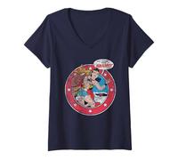Mujer Justice League Wonder Woman Vintage No Time For Naughty Camiseta Cuello V