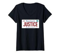 Mujer Justice Massachusetts Abogado de la Facultad de Derecho Social Camiseta Cuello V