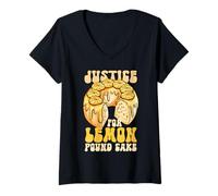 Mujer Justicia para Lemon Pound Cake Freedom Meme Camiseta Cuello V