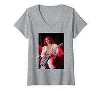 Mujer Justin Hawkins Cantante De La Oscuridad En Vivo T En El Parque Camiseta Cuello V