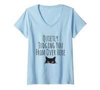 Mujer Juzgándote en Silencio Desde aquí Camiseta Cuello V