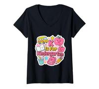 Mujer K es para niñas de jardín de infantes, profesoras de regreso a la escuela para mujeres Camiseta Cuello V