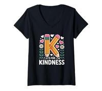 Mujer K is for Kindness Naranja Anti Bullying Unity Day Teacher Camiseta Cuello V