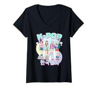 Mujer K Pop Girl Band Camiseta Cuello V