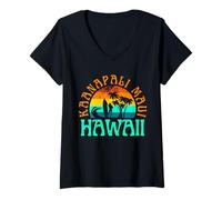 Mujer Kaanapali Maui Hawái Camiseta Cuello V