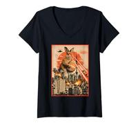Mujer Kaiju Easter Bunny Tokyo Funny Egg Hunt Japanese Vibe Camiseta Cuello V