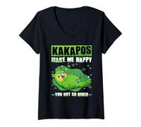 Mujer Kakapos Me Haga Feliz Usted No Tanto Nueva Zelanda Kakapo Camiseta Cuello V