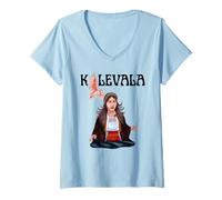 Mujer KALEVALA Mitología Finlandesa - Hermana de Kullervo Camiseta Cuello V