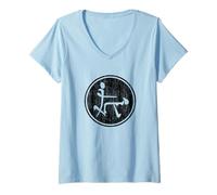 Mujer Kama Sutra Chino Antiguo - Diseño Inspirado en el símbolo Pinyin Camiseta Cuello V