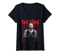 Mujer Kane Brown Repeating Name with Photo Country Music Camiseta Cuello V