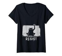 Mujer Kansas se resiste a la protesta de la Rana No Kings Day Camiseta Cuello V