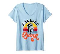 Mujer Karaoke Queen Camiseta Cuello V