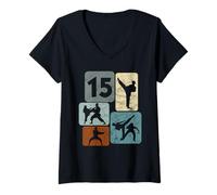 Mujer Karate Cumpleaños 15 años Boys Martial Arts Girl Karate Camiseta Cuello V