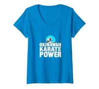 Mujer Karate de Okinawa Camiseta Cuello V