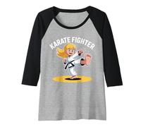 Mujer Karate Fighter Artes Marciales Chicas Camiseta Manga Raglan