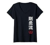 Mujer Karate Goju Ryu Japan Kanji Japanese Martial Arts Vintage Camiseta Cuello V