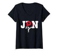Mujer Karate JPA Bandera Japón & Shotokan - Artes Marciales Camiseta Cuello V