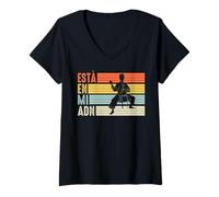 Mujer kárate Karate está en mi ADN Artes Marciales Niño Divertido Camiseta Cuello V