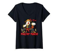 Mujer Karate Taekwondo Judo Kung Fu Chicken Rooster Gift Hombres Mujeres Camiseta Cuello V