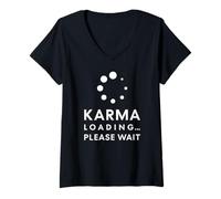 Mujer Karma Cargando Divertido Sarcástico Zen Snarky Ciclo de Energía Camiseta Cuello V