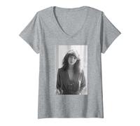 Mujer Kate Bush Post The Tour of Life Retrato 1979 Camiseta Cuello V