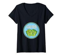 Mujer Kawai Lechuga Romaine Friends Forever Cute Vegan Friends Juego de Palabras Camiseta Cuello V