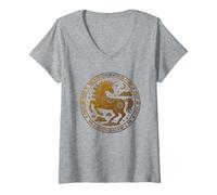 Mujer Kawaii 2026 Chica del Año del Caballo ama a la Vaquera Lunar Unicornio Camiseta Cuello V