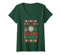 Mujer Kawaii 67 Bruh Suéter Feo de Navidad Joke 6 7 Holiday Gen Camiseta Cuello V