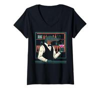 Mujer Kawaii Anime Manga Otaku Samurai Japan Ramen Y2K Cyberpunk Camiseta Cuello V