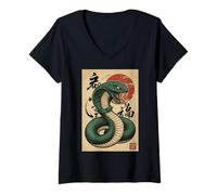 Mujer Kawaii Anime Manga Otaku Samurai Japan Ramen Y2K Cyberpunk Camiseta Cuello V
