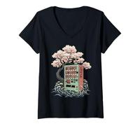 Mujer Kawaii Anime Manga Otaku Samurai Japón Ramen Y2K Cyberpunk Camiseta Cuello V