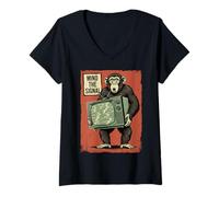 Mujer Kawaii Anime Manga Otaku Samurai Japón Ramen Y2K Cyberpunk Camiseta Cuello V