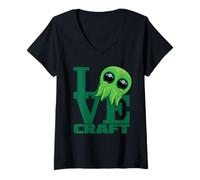 Mujer Kawaii Baby Sea Monster - Divertido diseño de Criatura mítica Camiseta Cuello V