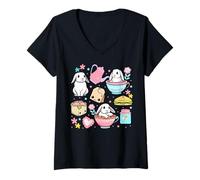 Mujer Kawaii Bunny Women Boys Girls Funny Graphic Japanese Anime Camiseta Cuello V