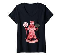 Mujer Kawaii Doctor Plague, Día de San Valentín, gótico, Rosa, Cuervo Camiseta Cuello V