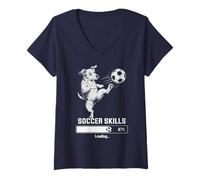 Mujer Kawaii Fútbol Perro Habilidades Carga Puntuación Princesa Entrenador Niños Camiseta Cuello V
