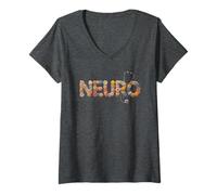 Mujer Kawaii Neuro Neurociencia Cerebro Apreciación Graduación Camiseta Cuello V