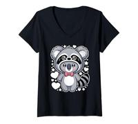 Mujer Kawaii Oso Koala Disfraz de Mapache Koalas Camiseta Cuello V