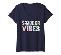 Mujer Kawaii Soccer Vibes Score Princess Goal Niños Mujeres Camiseta Cuello V