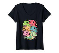 Mujer Kawaii T-Rex Dinosaurio Tyrannosaurus Rex Camiseta Cuello V