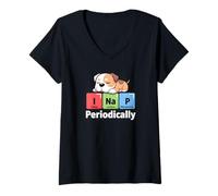 Mujer Kawaii, tomo Siestas periódicamente: Pitbull Lover Dogfather Dog Mom Camiseta Cuello V