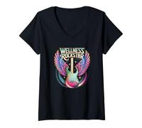 Mujer Kawaii Wellness Rockstar Yoga Expert Fitness OT Club PTA Camiseta Cuello V