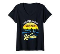 Mujer Kayak instantáneo Just Add Water Retro Vintage Style Kayaker Camiseta Cuello V