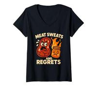 Mujer KBBQ Comida Coreana Divertido Foodie K Drama Date Bulgogi Camiseta Cuello V